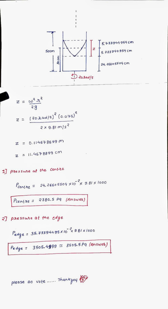 H 5.733944954 cm N 50cm 5.733944954 cm 30cm 24. 26605504 cm 5 208ad/s z = CUP २१ २ z = (20240/5)? (0.075) 2 x 9.81 m/s? N 0.1