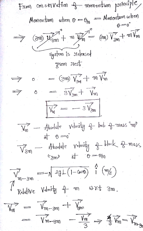Faxcom cm sorvation of momentum pornciple, Momentum when A= - Momentum when (3m) Wamt m @m) V+ m Vim system is selensed from
