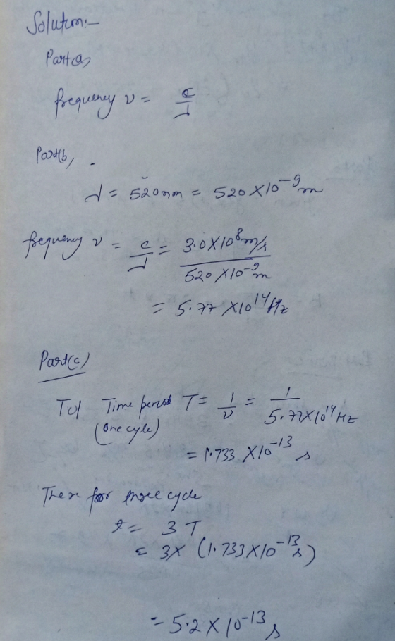 Salutom Part a Pany 520x10-9 S209n 3:0X10s 520X10-m Pats Tel Time fe T 5.107HE 0ne =733 X103 The n forr thoe cyc 9 37 c 3x (2