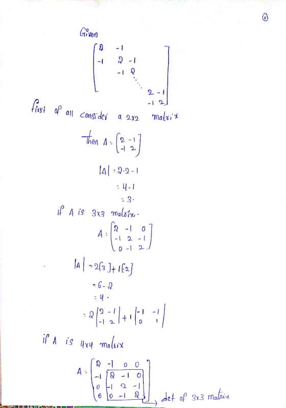 Given 2 -1 trist of all consider a 2x2 -12) matrix Thon A=(2, 2) 191-2.2-1 4-1 23 if A is 3x3 malsin -107 4 -12-1 - 21 141 -2