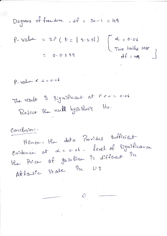 eayee - val こ | 2.25 = o.ob Two taileg be Conclu\ion! Henc-, iR data Provides sufficre nican ce