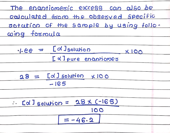 enantiomeaic eoccess calculated fsoo the obsegved Specific ootution of the Sarple by using follo- coing foxoula The can alsob