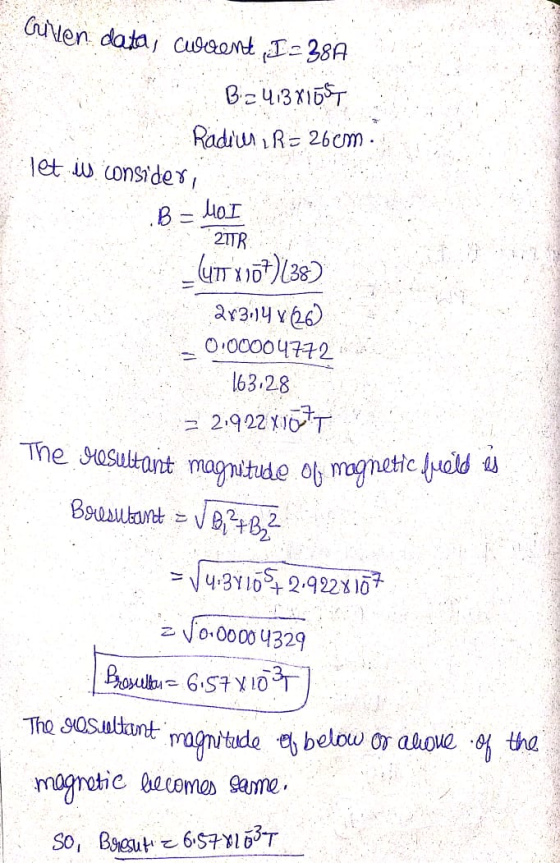 Grillen data; curent. I-38A B=413x1657 Radius , R= 26cm Tet il consider, В — ДоІ 2TR _ 4TTX107)138) 283.14126 -0.00004772 163