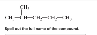 СН3 CH3-CH-CH2-CH-CH: Spell out the full name of the compound.