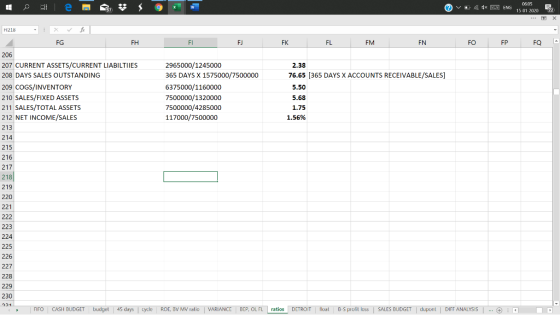 Q v . * 0605 ENG 15 01 2000 E2 F218 FH FK FL FM EN FOFPFQ - FG 206 207 CURRENT ASSETS/CURRENT LIABILTHIES 208 DAYS SALES OUTS
