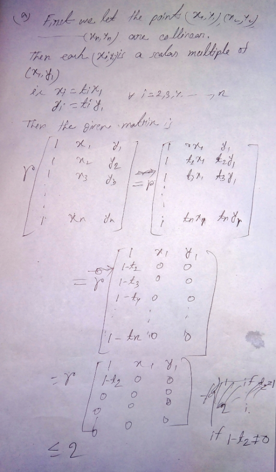 a Finct we let the points Reg.), Ritch Vp, In) are collinear. Then each (Rights a scalas multiple of (X,Y) éé dicti, & ;=2,3i