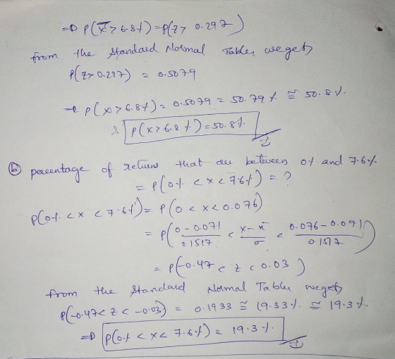 - P(2684) = P(77 0.292) the standard Normal Tables weget. (2x 0.297) 2 0.5079 F 5o. 8 d. & plx 76.84) 2 0.5079 50.794 (x26.8t