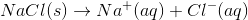 NaCl(s) + Na+(aq) + C1-(aq)