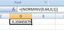 Font (NORMINV (0.64,0,1)) 0.35845879
