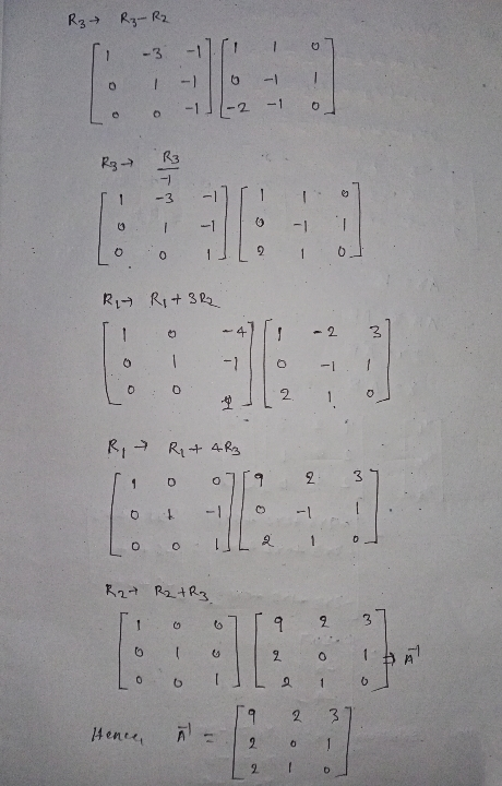 R₃ R₃-R2 -3 EB - o R3 :-) -3 BB T 1 R, R1+ 3 R2 -2 3 1 -1 O 1 o . R, R + 4R3 D 2 3 0 -1 O R27 R2 +R3 9 2 3 : T - 2 0 0 . 0 2