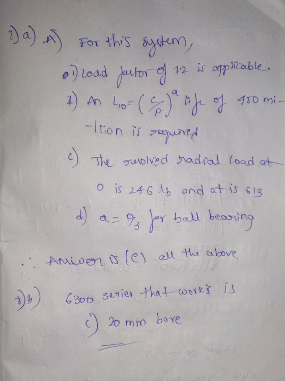7)a) A) for this system, 1) Load jactor of 12 is applicable 1) An 20 (2) fe of 450 mi llion is required c) The resolved radia
