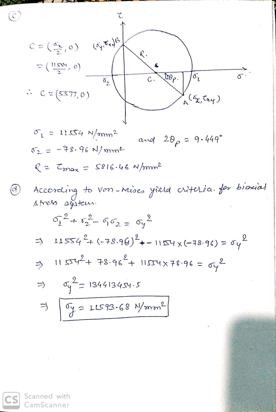 (CIG C=( ) (, :: C=(8377,0) (5 Exy) A and 20 29-4499 20p? i = 11:54 N/m 2 02 = -73.96 N/mm R = Tmax = 5816.46 Ndomme o Accor