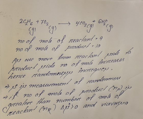 2GH 6 + 702 400209 og 9 g) 209 ago no of mole of ruaclant - 9 no of mole of product - 10 All cuc move from reactant side to p