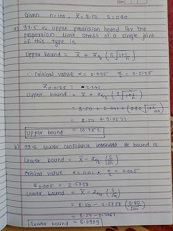 Date ds uppes predichioo bound for the ption limit Stress ofa sinale joiat this tupe_is L6 o u per lbound /2 Lotwer bound 16o