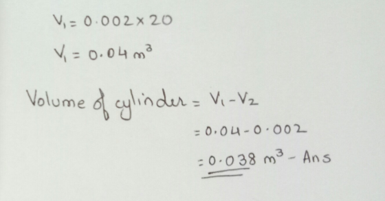 v,= o.oo2.x 20 Volume d cid Vi-V 0 038 m3- An s
