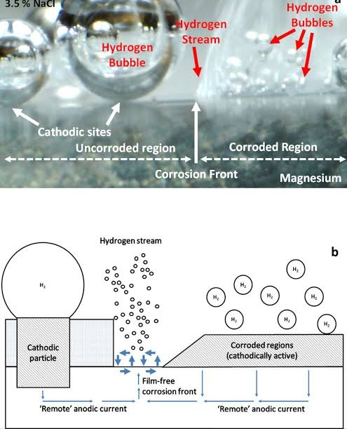 3.5% NaCI Hydrogen Bubbles Hydrogen Stream Hydrogen Bubble Cathodic sites Uncorroded region Corroded Region ------------- ---
