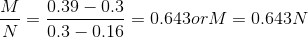 M N 0.39 -0.3 0,3-0,16 = 0.643or M = 0.643N