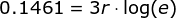 0.1461 = 3r.log(e)