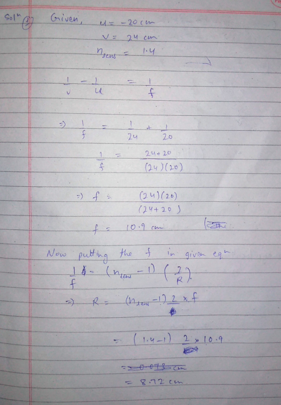 Gol Off Given VE 24 cun 1 24 20 24420 (24)(20) (241020) (24+20 10.9 cm in givn eg Now puting the (14-1) 2 10.9 872 cm 1