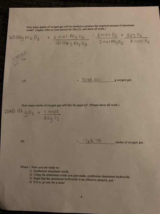 How many grams of oxygen gas will be needed to produce the required amount of aluminum oxide? (Again, refer to your answer fo