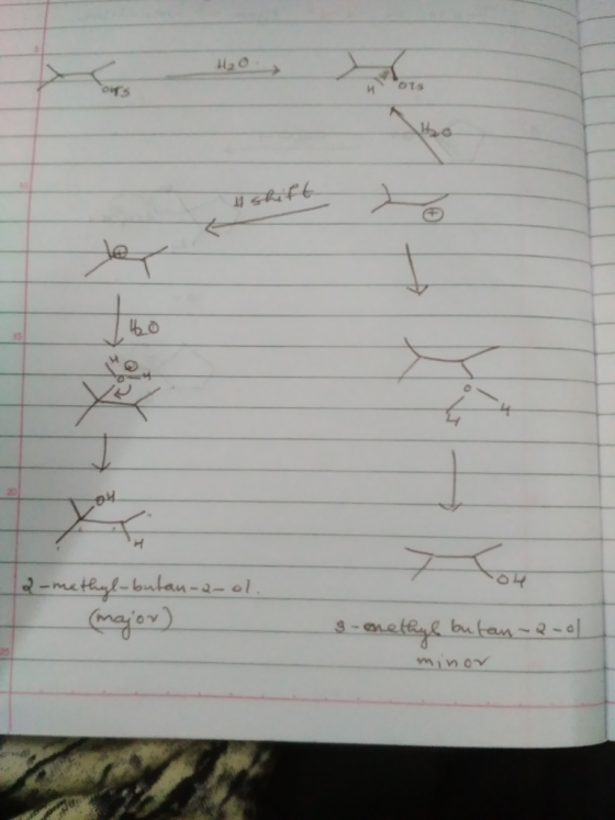 HO O -2-methyl-bulan-a-ol (major) 3-methyl butan-Qool minor
