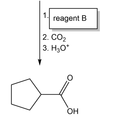reagent E 2. CO2 3. H3o он