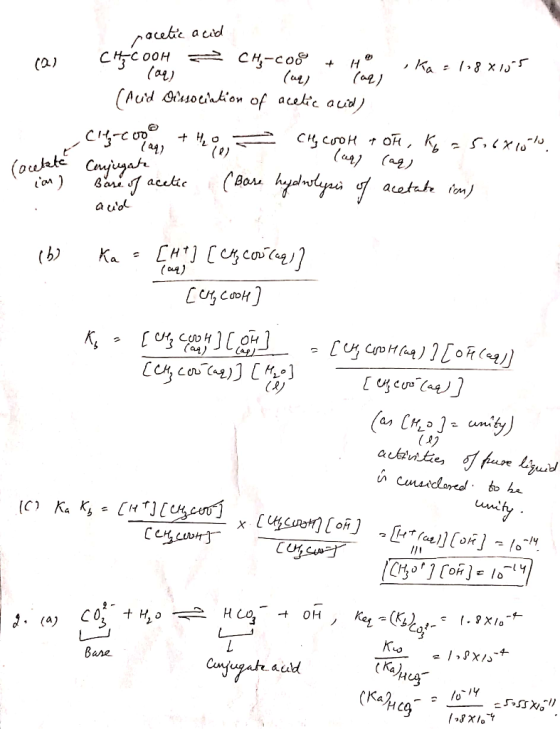 pacetic acid (ug) (aq) (0 ) A, CHC 00H = C-co8° + Hº , ko :( , 8 x - (aq) (aq) (ael (Acid dissociation of acetic acid) (ll-co
