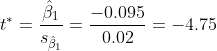 B1 -0.095 -= 0.02 -4.75