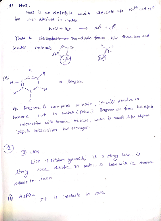 Nal and coo which dissociate into diesociate d) Nald. . Nace is an electrolyte which ion when disolved in water. Nare + H2O →