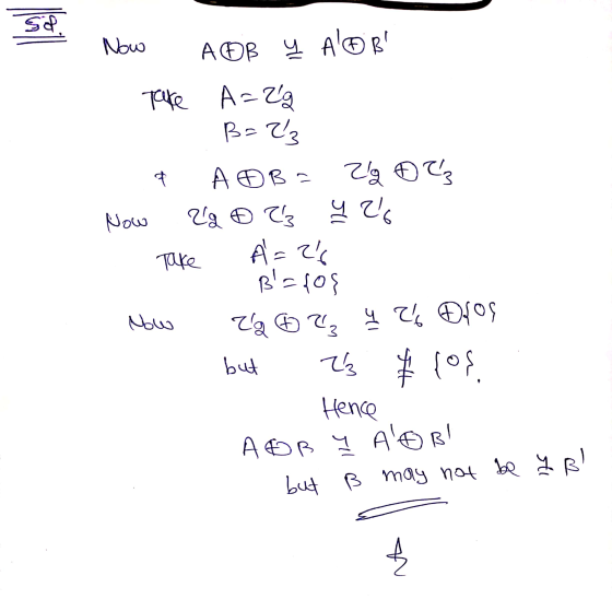 Now ACOB y A B со A 7а - B=23 * A®® - 22 ФУ Joo la ®тчт - Take A = 26 ge {0} % та № 1, чт, Ф{ of but to flos Hence AOR I AL