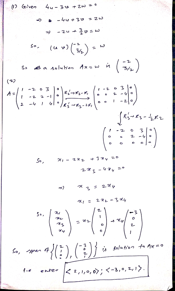 (1) Given 44-310 +zw =) or et nyt - 2 w = ) to nz- 2 w=w cos w (cev) v> (32) a solution so &x=w is 3/2 (2) 0 -2o3 - 2 o 3 A=