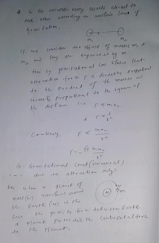 . In each the Universe, every Objects attract to other according to Newlons laws of Gravitation, If we consider two object o
