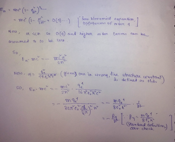 E = mc (1 ) from bionomeal expansion ? 0(4) terms of order 4 order Now, & assumed n so o(4) and higher to to be zero terms ca