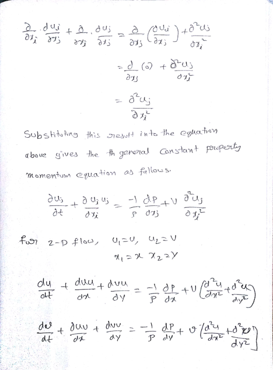 (ous. Momentum eguation as P dプ 0ブ