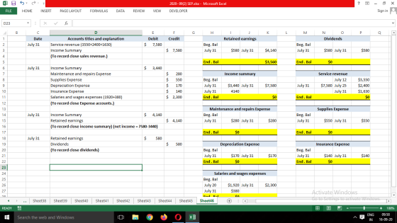 XI 5 2020-09(2) SEP.xlsx - Microsoft Excel ? X FILE HOME INSERT PAGE LAYOUT FORMULAS DATA REVIEW VIEW DEVELOPER Sign in D23 х