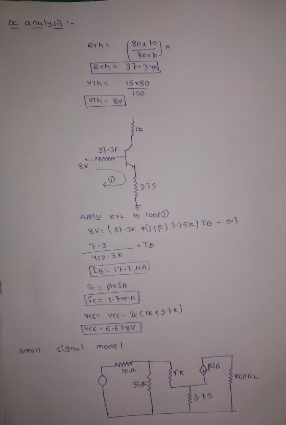 oc analysis: ls I So 3-15 3 412 3 k lyce: 6.678V Smal) Signal mode! 31-3 3.15
