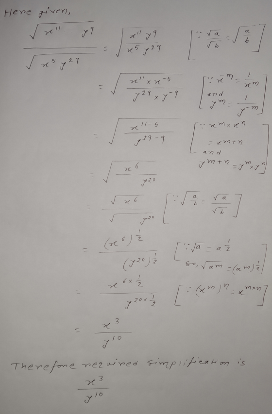 Here given, rell y 9 al y9 ra a ✓b 25 729 5 d 29 I rm rom reix rent y 29 x y 9 and m MM- I remaren rel1-5 929-9 =xman and 6 y