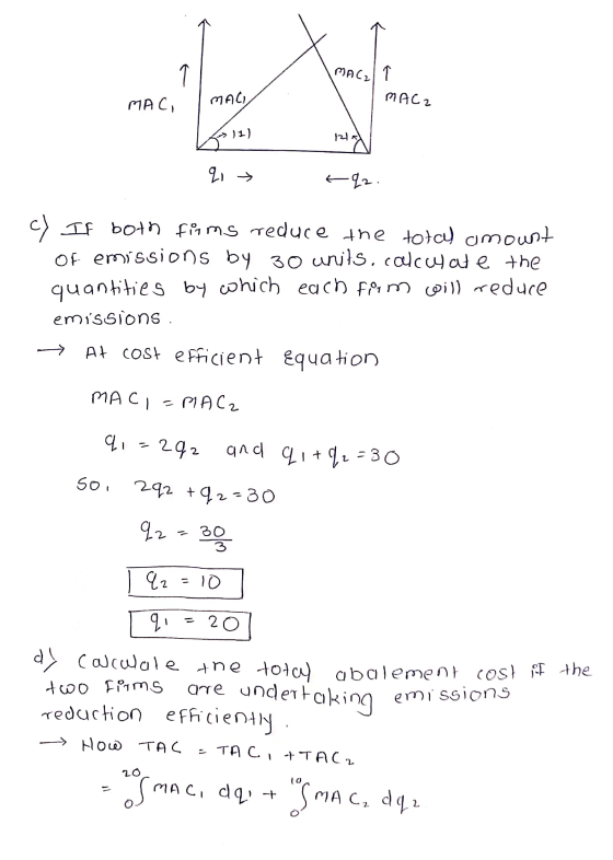 MAC, MAC/ MAC, MAC2 - % -22. c) If both firms reduce the total amount Of emissions by 30 units.caccate the quantities by whic