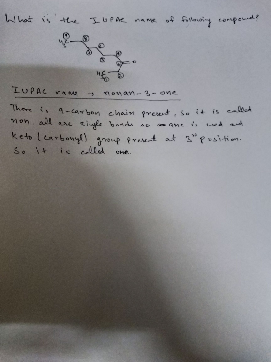 What is the IUPAC name of following compound? There is a IUPAC name & nonan-3-one a-carbon chain present, so it is called non
