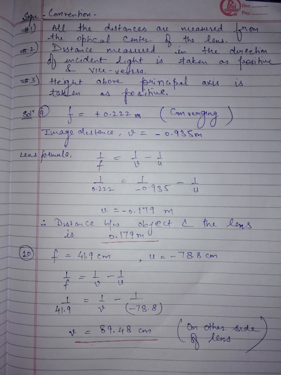 DATE PAqE Conrenho the Rou mcident light is taken as toosih す3 abovwe atst 8.22 ul ob1e 10 19 em 78.8 41.9 89,48 ton Lens