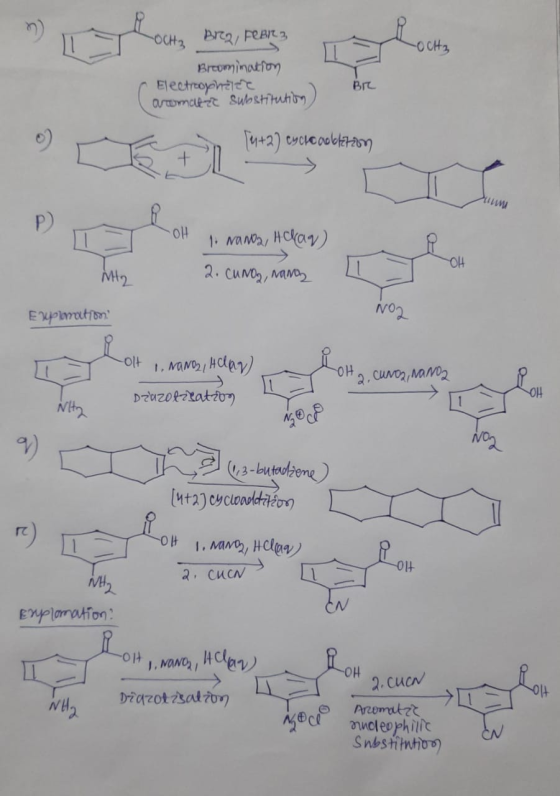 3 OCH BRZ FEBR3 -ОСН Brtomination Electrochelet arumce et substitution) 219 [4+2) cyclcoolletion 1112 p 여 HO 1. Nawa, Achar)