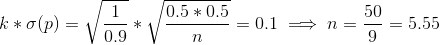 k*0(p) = 1 0.5*0.5 * Vn = 0.1 = n= = = 5.55