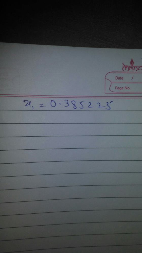 Date / Page No. e No. U = 0.385225