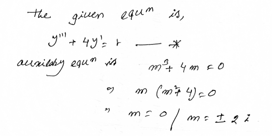 equm is, the given y +49r auxilary aunilary equn vis * mit 4m co g m (mp4)=0 o ma or ma I 2