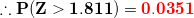 :PZ >1.811) = 0.0351