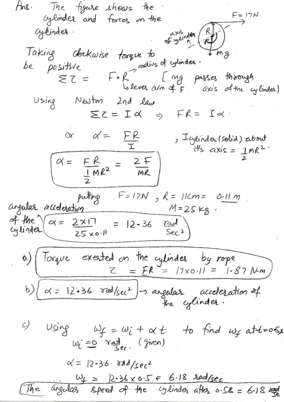 F= 17N Rindez and Fortes n the ndet ader in Taking ekwisfoue to be Dositive. et F-R Usj Newt 2nd lav 2 IMR2 2 ML Pu rat aile
