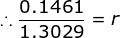 0.1461 1.3029 =