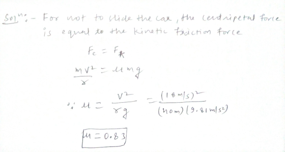 Solne - For not to slide the can, the centripetal force is equal to the kinetic friction force Fe aft му е имя en - (5/mall -