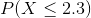 P(X \leq 2.3)