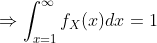 = fx(x)dx = JT=1